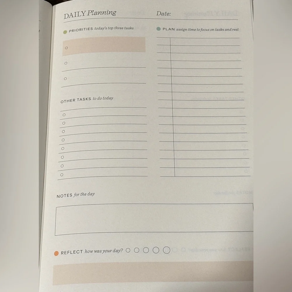 Start Fresh Every Day Hardcover Planner - Blue Text on Cream